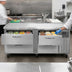 Thumbnail image #2 for Continental Refrigerator D96GN Two-Section Refrigerated Griddle Stand with Four Drawers