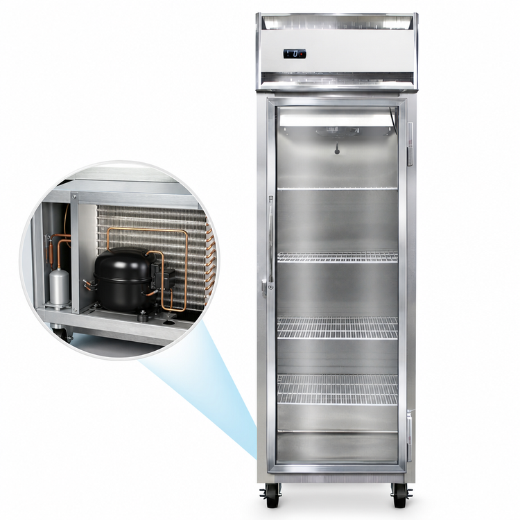 Product image #3 for Continental Refrigerator 1FNSSGD One-Section Display Reach-In Freezer with Narrow Hinged Glass Door