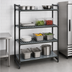 Thumbnail image #3 for Cambro Camshelving Basics Plus 4-Tier Polymer Stationary Starter Unit, 24 x 54 x 64 Inches, 3 Vented / 1 Solid Shelf Configuration, Brushed Graphite