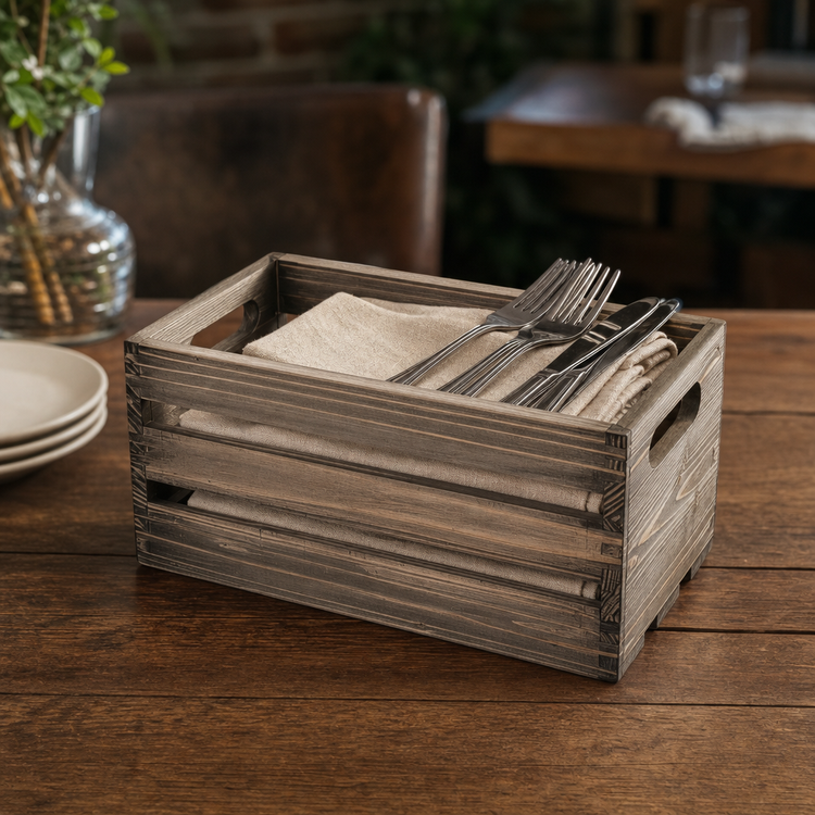 Product image #3 for American Metalcraft Vintage Wood 1/3-Size Rectangular Serving Crate