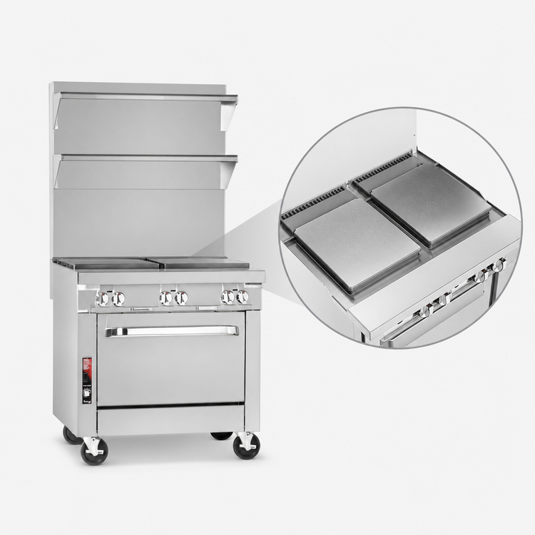 Product image #3 for Southbend Platinum Heavy Duty 32-Inch Gas Range with 2 Uniform Hot Tops and Cabinet Base