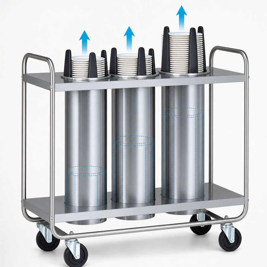 Three Self-Elevating Dispensing Tubes