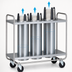 Thumbnail image #3 for Dinex Mobile Unheated Triple-Tube Plate and Bowl Dispenser, Open Tubular Frame, Stainless Steel