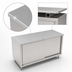 Thumbnail image #3 for John Boos 60 Inch x 24 Inch Stainless Steel Enclosed Work Table with Sliding Doors