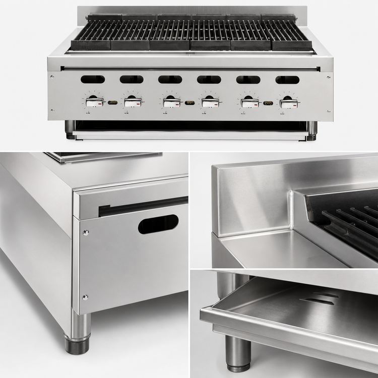 Product image #3 for Vulcan VACB47 Heavy-Duty 46-7/8-Inch Countertop Gas Charbroiler with 8 Burners