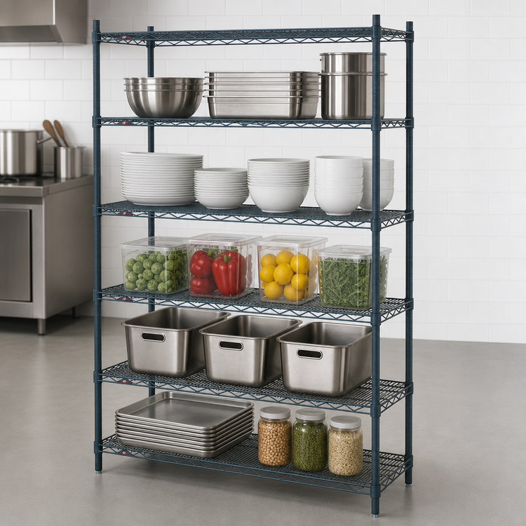 Product image #4 for Metro Super Erecta Metroseal 3 Stationary Starter Wire Shelving Unit, 72W x 18D x 74H, 5 Shelves