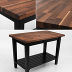 Thumbnail image #4 for John Boos WAL-C6036-S American Black Walnut Wood Top Work Table, 60 x 36 Inches, 1-1/2-Inch Edge-Grain Top, Painted Base with Slatted Undershelf