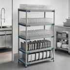 Thumbnail image #3 for Metro MetroMax i PR48X4 4-Tier Stationary All-Polymer Drying Rack with Tray and Pan Racks, 48W x 24D