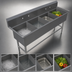 Thumbnail image #3 for John Boos Pro-Bowl 4-Compartment Stainless Steel Floor Model Sink with 18 x 24 x 14 Inch Bowls