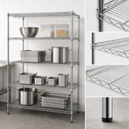 Thumbnail image #3 for Metro Super Erecta N366BR Wire Shelving Starter Unit, 60"W x 18"D x 63"H, 4 Shelves, Brite Finish