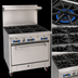 Thumbnail image #3 for Comstock-Castle FSU330 36-Inch Gas Step-Up Range with 31-1/2 Inch Standard Oven, 6 Star Burners, Back Riser & High Shelf