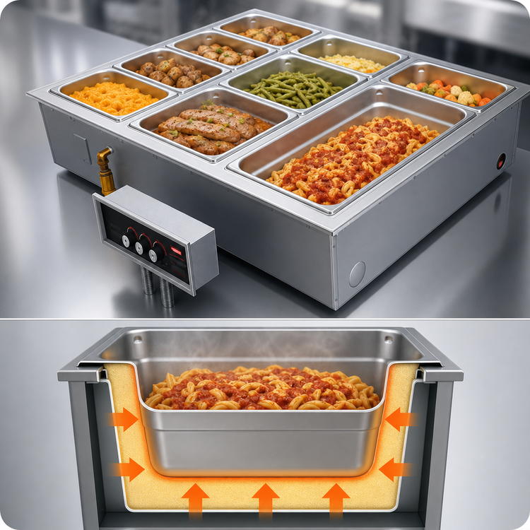 Product image #3 for Hatco Drop-In Modular/Ganged Wet/Dry Heated Well, 1 4/3-Size Pan, Insulated, Top-Mounted