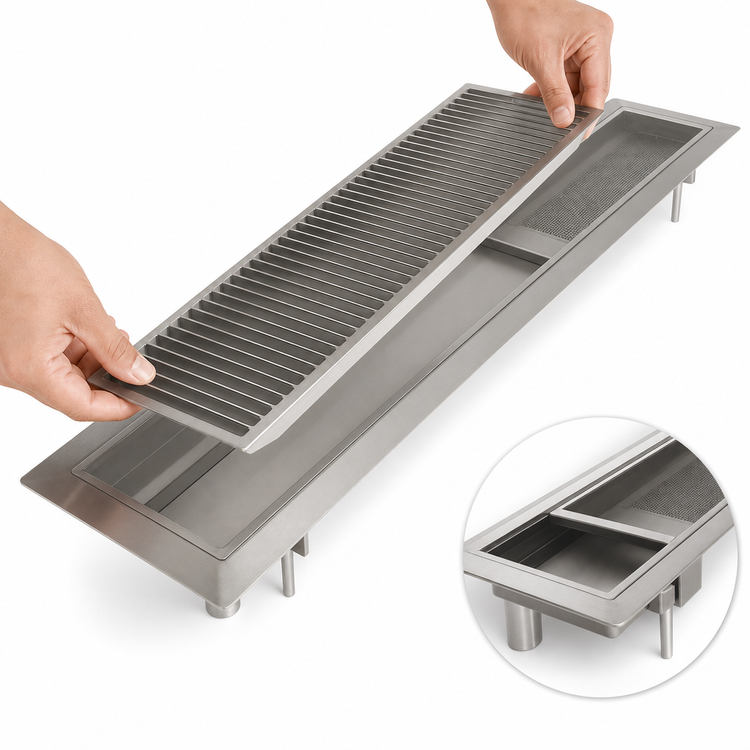 Product image #3 for BK Resources 18-Inch Flush Mount Urn Trough with Removable Drip Plate