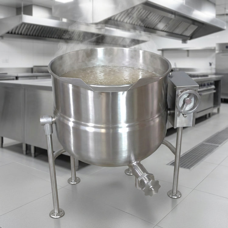 Product image #2 for Crown DLT-40 Direct Steam 40 Gallon 2/3 Jacket Tilting Kettle