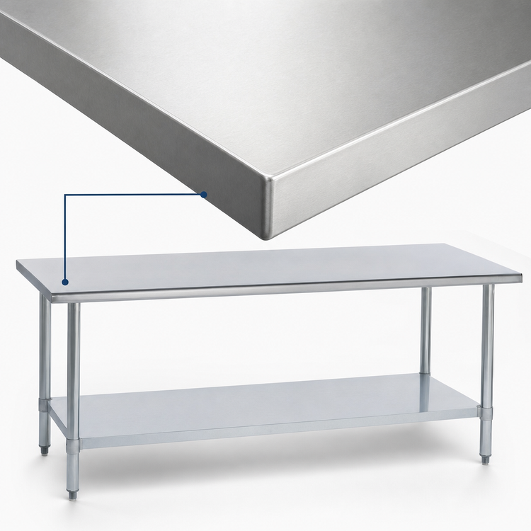 Product image #3 for Duke Manufacturing 144-Inch Stainless Steel Work Table with Galvanized Undershelf, 36-Inch High