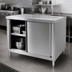 Thumbnail image #3 for 72-Inch x 24-Inch Stainless Steel Enclosed Work Table with Sliding Doors and Shelf