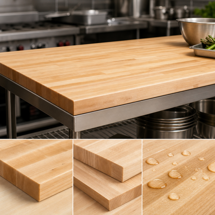 Product image #3 for Boos Block Blended-Rail Edge Grain Maple Kitchen Countertop, 60 x 48 x 1-3/4 Inches, Oil Finish