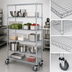 Thumbnail image #3 for Quantum 60-Inch x 24-Inch Mobile Wire Shelving Cart with 5 Shelves, Chrome-Plated Finish