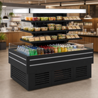 Thumbnail image #3 for Turbo Air TIOM-24CSCB-N 35.01 Cu. Ft. Island Self-Serve Refrigerated Merchandiser, 72-3/8-Inch Wide, 3-Tier, Self-Contained, Black