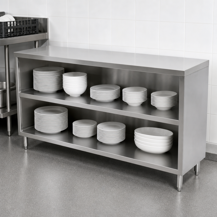 Product image #3 for BK Resources Open Front Stainless Steel Dish Cabinet, 36 Inch W x 18 Inch D