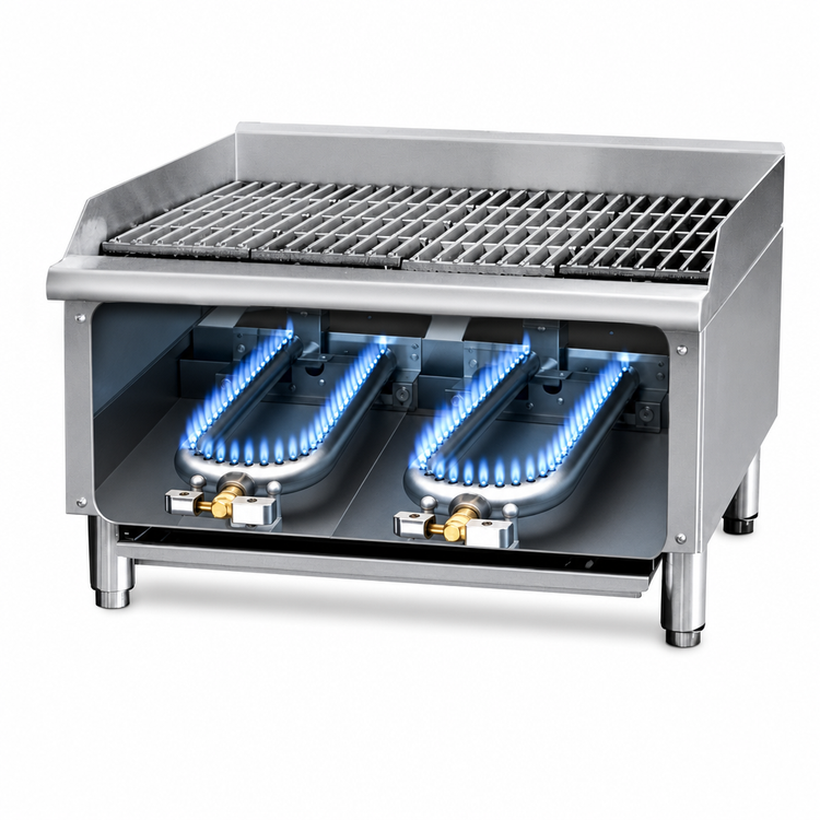Product image #3 for Serv-Ware 24-Inch Natural Gas Radiant Charbroiler with 2 x 30,000 BTU Burners