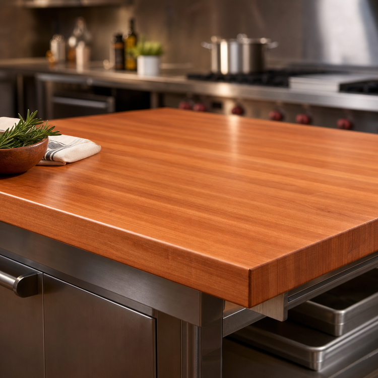 Product image #3 for Boos Block American Cherry Full-Length Rail Edge Grain Kitchen Countertop, 60 x 48 x 3 Inch, Penetrating Oil Finish