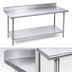 Thumbnail image #3 for Advance Tabco 84-Inch x 36-Inch Stainless Steel Work Table with 5-Inch Backsplash and Galvanized Undershelf