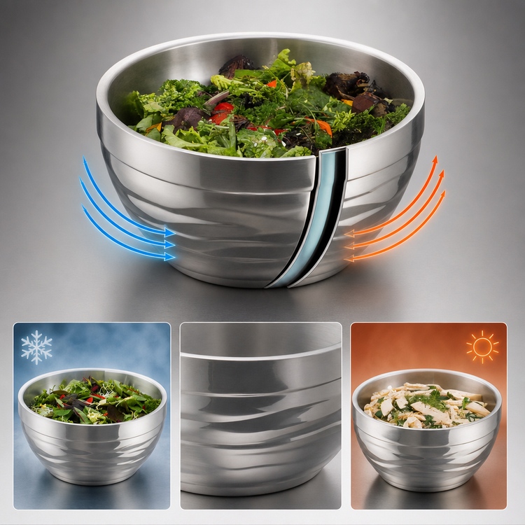 Product image #3 for Vollrath Angled Beehive Insulated Double-Wall Stainless Steel Serving Bowl, 1 Quart