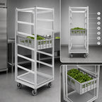 Thumbnail image #3 for Channel Manufacturing PCR7 7-Level Stationary Aluminum End-Load Produce Crisping Rack, 33.5 x 29 x 72 Inches
