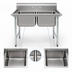 Thumbnail image #3 for Eagle Group 414 Series 41-Inch Two-Compartment Sink with 430 Stainless Steel Top and Galvanized Legs