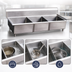 Thumbnail image #3 for Omcan USA Commercial 3-Compartment Pot Sink with 24 x 24 x 14 Inch Bowls, 304 Stainless Steel, and Galvanized Legs