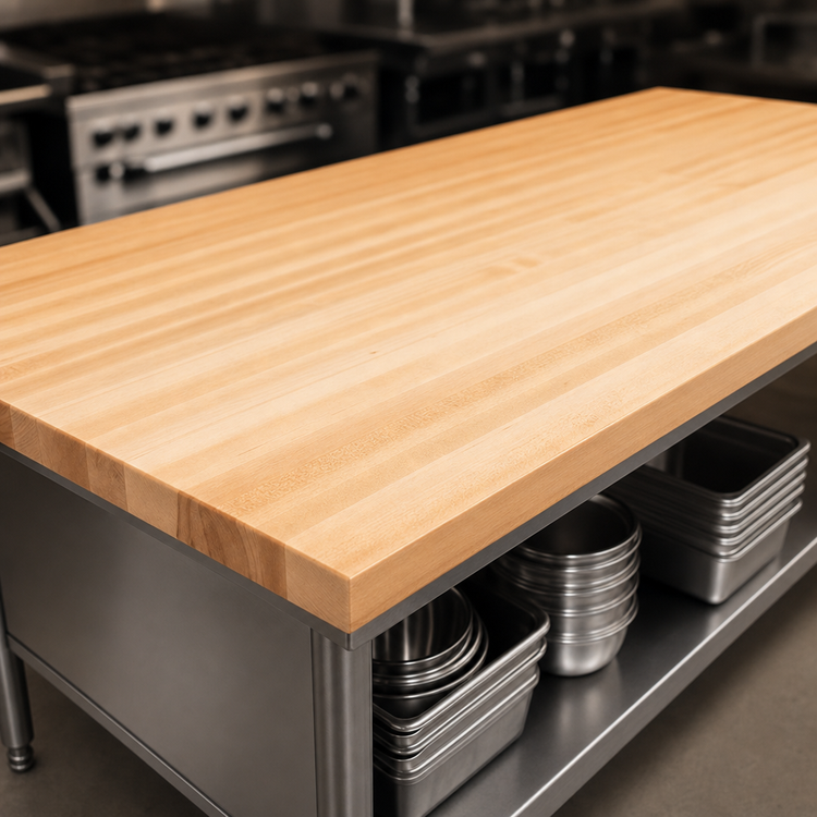 Product image #3 for Boos Block 84" x 48" Edge Grain Northern Hard Rock Maple Kitchen Countertop, 1-3/4" Thick, Penetrating Oil Finish