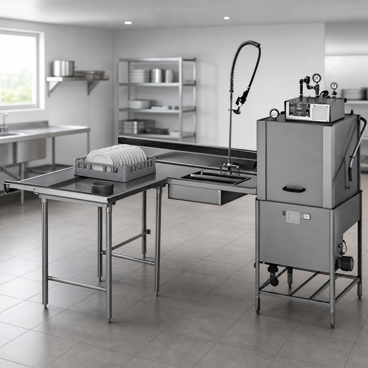 Product image #3 for Spec-Master SDTLL-78-14/3 Island Soiled Dishtable with Pre-Rinse Sink, Left-to-Right Operation