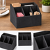 Thumbnail image #3 for American Metalcraft Black Poplar Wood 4-Compartment Rectangular Condiment Caddy