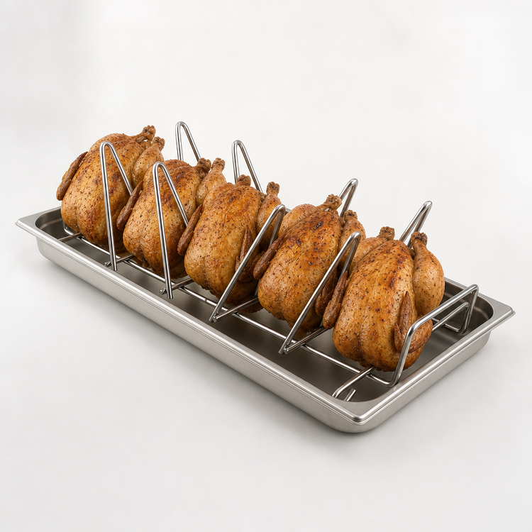 Product image #4 for Alto-Shaam 8-Chicken Stainless Steel Poultry Roasting Rack for Full-Size Hotel Pan