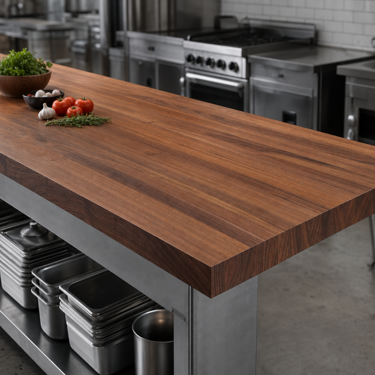 Product image #3 for John Boos Boos Block American Black Walnut Edge Grain Kitchen Countertop, 144 x 42 x 3 Inches