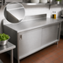 Thumbnail image #3 for Omcan 60-Inch x 30-Inch Stainless Steel Enclosed Work Table with Sliding Doors and 6-Inch Backsplash