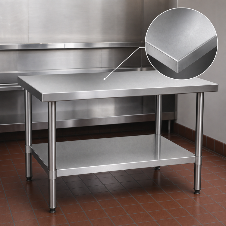 Product image #3 for Eagle Spec-Master Marine Series 48 x 36-Inch Stainless Steel Work Table with Adjustable Galvanized Undershelf