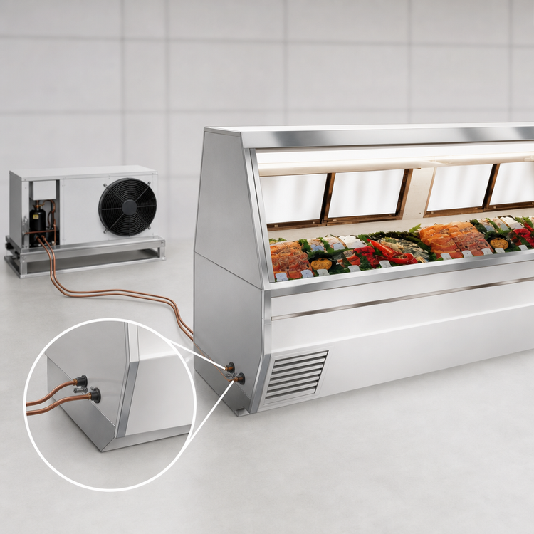 Product image #3 for Howard-McCray 35 Series 119-Inch Double Duty Fish & Poultry Remote Refrigerated Service Case, Stainless Steel, LED Lighting