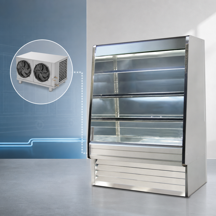 Product image #4 for Howard-McCray Ovation Series Remote Dairy Open Merchandiser, 75-Inch Wide x 72-Inch High, Stainless Steel, LED Shelving
