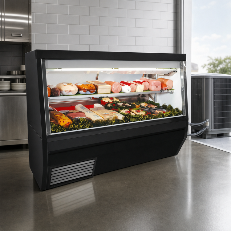 Product image #3 for Howard-McCray 34N Series Double Duty Remote Deli Meat & Cheese Service Case, 48-Inch Wide, Black Exterior, White Interior, LED Lighting