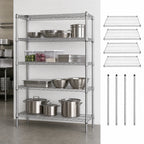 Thumbnail image #3 for Quantum WR86-3072C Stationary Wire Shelving Starter Kit, 72"W x 30"D x 86"H, 4-Shelf, Chrome Finish