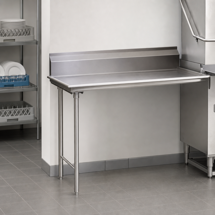 Product image #3 for Eagle Group Straight Clean Dishtable with 8-Inch Backsplash, 96 x 30 Inch, Right-to-Left Operation