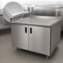 Thumbnail image #3 for Advance Tabco Enclosed Stainless Steel Work Table with Cabinet Base, 144 x 30 in., 14-Gauge Top, 1-1/2 in. Rear Up-Turn