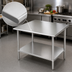Thumbnail image #3 for Sapphire Manufacturing SMT-3072G 72 Inch x 30 Inch Stainless Steel Reinforced Work Table with Galvanized Undershelf