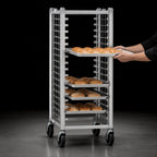 Thumbnail image #3 for Metro RS3 Mobile Side-Load Wire Bun Pan Rack, 20-Pan Capacity, 18 x 26 Inch, 3-Inch Centers