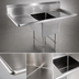 Thumbnail image #3 for John Boos B-Series 1 Compartment Sink with Left and Right Drainboards, 16-Gauge Stainless Steel, 57-1/4