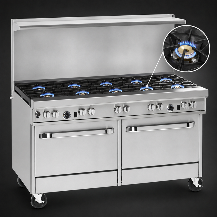 Product image #3 for Southbend Ultimate 60-Inch Commercial Gas Range with 8 Open Burners and 2 Standard Ovens