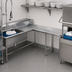 Thumbnail image #3 for Advance Tabco L-Shaped Right-Hand Dish Landing Soil Dishtable with Pre-Rinse Sink, 95-Inch Stainless Steel
