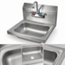 Thumbnail image #3 for John Boos Pro-Bowl Wall-Mount Hand Sink with Splash Mount Faucet, 14 x 10 x 5 Inch Bowl